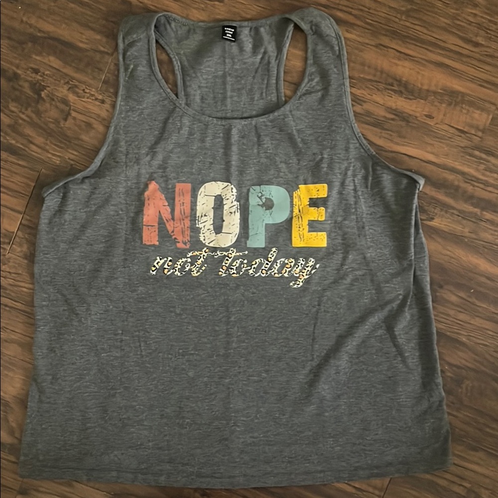 Gray Graphic Tank Top